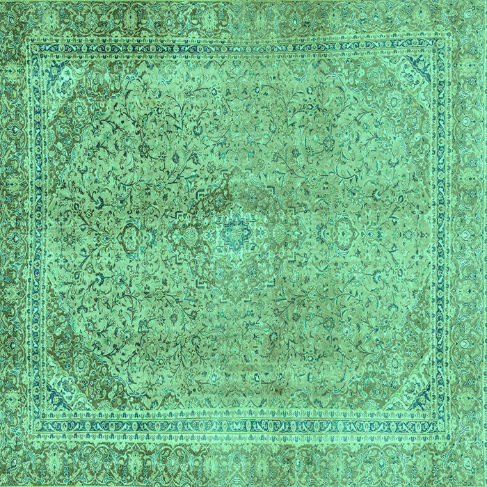 Square Abstract Turquoise Modern Rug, abs2852turq