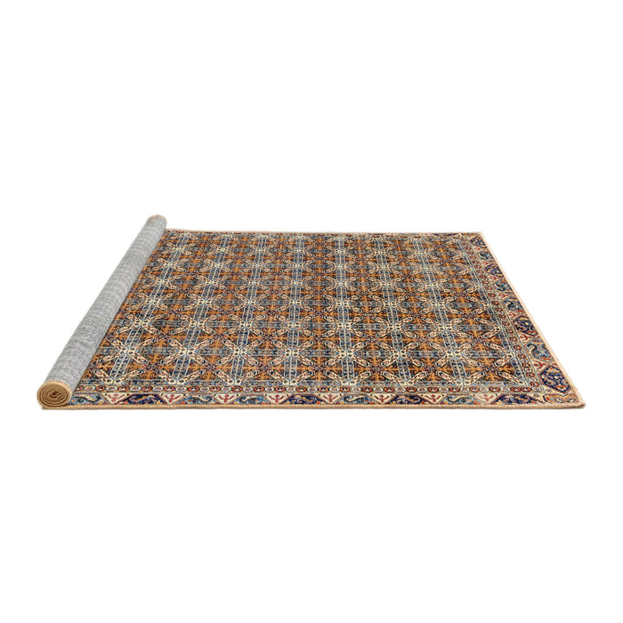 Sideview of Machine Washable Abstract Brown Rug, wshabs2853