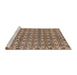 Sideview of Machine Washable Abstract Brown Rug, wshabs2853