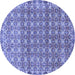 Round Machine Washable Abstract Blue Modern Rug, wshabs2853blu