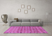 Machine Washable Abstract Pink Modern Rug, wshabs2853pnk