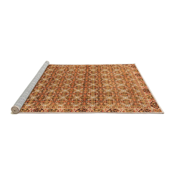 Sideview of Machine Washable Abstract Orange Modern Area Rugs, wshabs2853org