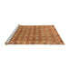 Sideview of Machine Washable Abstract Orange Modern Area Rugs, wshabs2853org