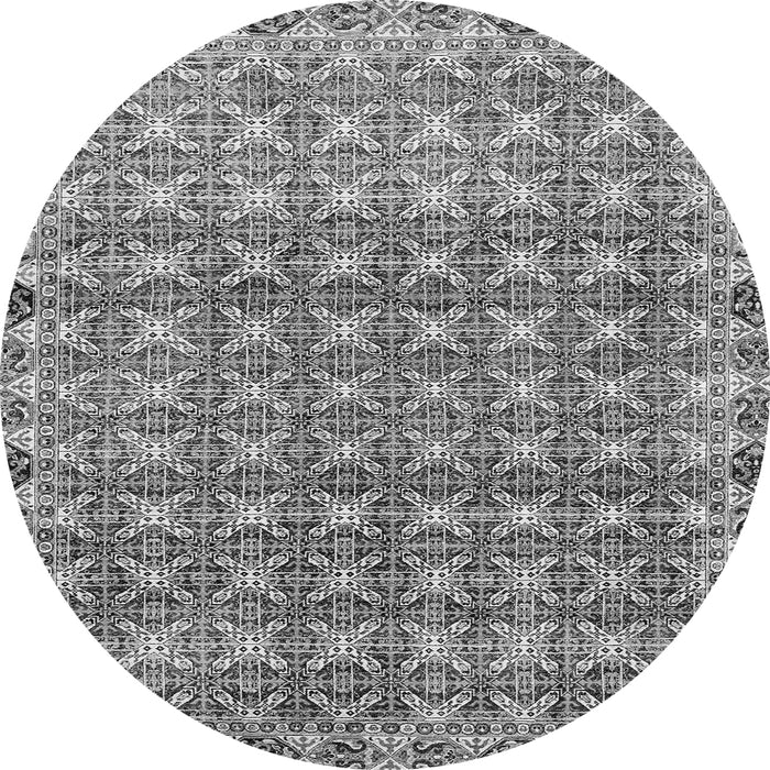 Round Machine Washable Abstract Gray Modern Rug, wshabs2853gry