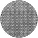 Round Machine Washable Abstract Gray Modern Rug, wshabs2853gry