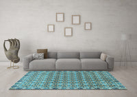 Machine Washable Abstract Light Blue Modern Rug, wshabs2853lblu