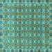 Square Abstract Turquoise Modern Rug, abs2853turq