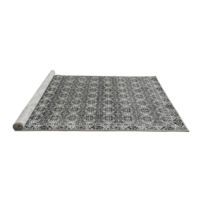 Sideview of Machine Washable Abstract Gray Modern Rug, wshabs2853gry