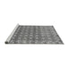 Sideview of Machine Washable Abstract Gray Modern Rug, wshabs2853gry