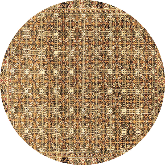Round Abstract Brown Modern Rug, abs2853brn