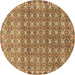 Round Abstract Brown Modern Rug, abs2853brn