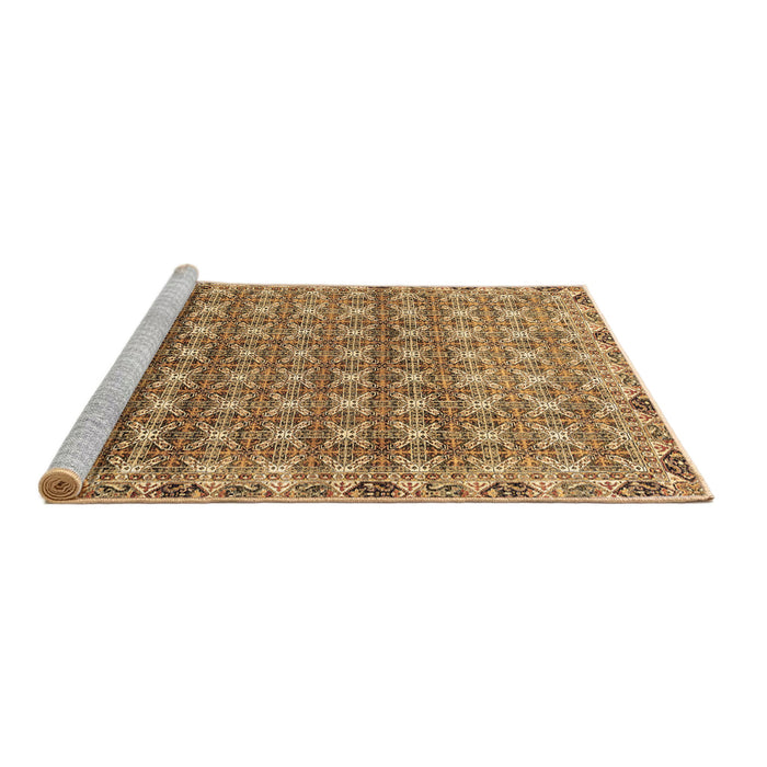 Sideview of Machine Washable Abstract Brown Modern Rug, wshabs2853brn