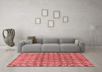 Machine Washable Abstract Red Modern Rug, wshabs2853red