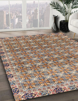 Machine Washable Abstract Brown Rug in a Family Room, wshabs2853