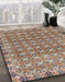 Machine Washable Abstract Brown Rug in a Family Room, wshabs2853