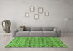 Machine Washable Abstract Green Modern Area Rugs in a Living Room,, wshabs2853grn