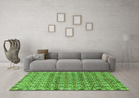 Machine Washable Abstract Green Modern Rug, wshabs2853grn