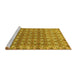 Sideview of Machine Washable Abstract Yellow Modern Rug, wshabs2853yw