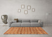 Machine Washable Abstract Orange Modern Area Rugs in a Living Room, wshabs2853org