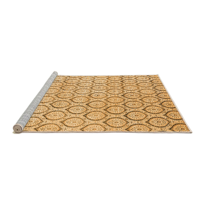 Sideview of Machine Washable Abstract Orange Modern Area Rugs, wshabs2854org