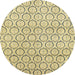 Round Abstract Brown Modern Rug, abs2854