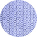 Round Abstract Blue Modern Rug, abs2854blu