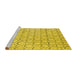 Sideview of Machine Washable Abstract Yellow Modern Rug, wshabs2854yw