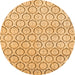 Round Abstract Orange Modern Rug, abs2854org