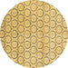 Round Abstract Brown Modern Rug, abs2854brn