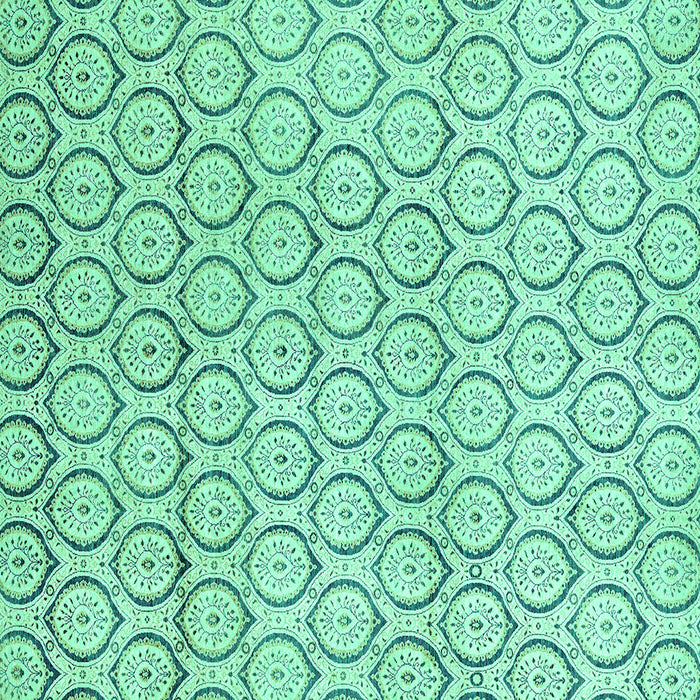 Square Machine Washable Abstract Turquoise Modern Area Rugs, wshabs2854turq