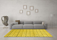 Machine Washable Abstract Yellow Modern Rug, wshabs2854yw