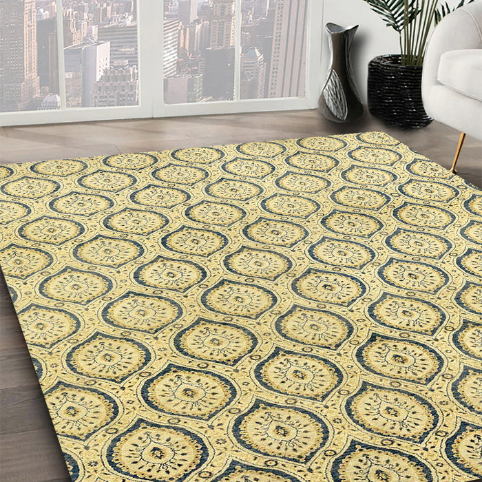 Abstract Brown Modern Rug in Family Room, abs2854