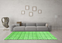 Machine Washable Abstract Green Modern Rug, wshabs2854grn