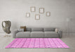 Machine Washable Abstract Pink Modern Rug in a Living Room, wshabs2854pnk