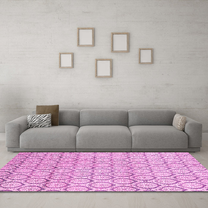 Machine Washable Abstract Pink Modern Rug in a Living Room, wshabs2854pnk