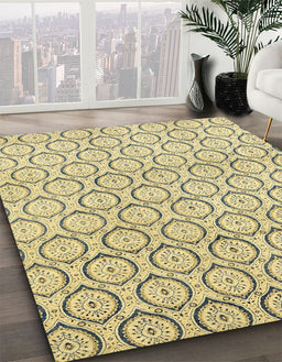 Machine Washable Abstract Brown Rug in a Family Room, wshabs2854