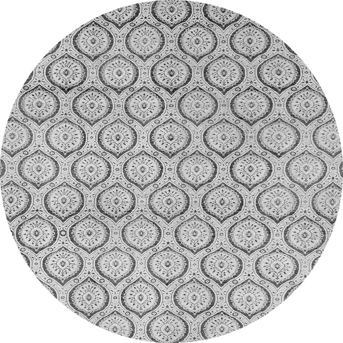 Round Abstract Gray Modern Rug, abs2854gry