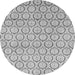 Round Abstract Gray Modern Rug, abs2854gry