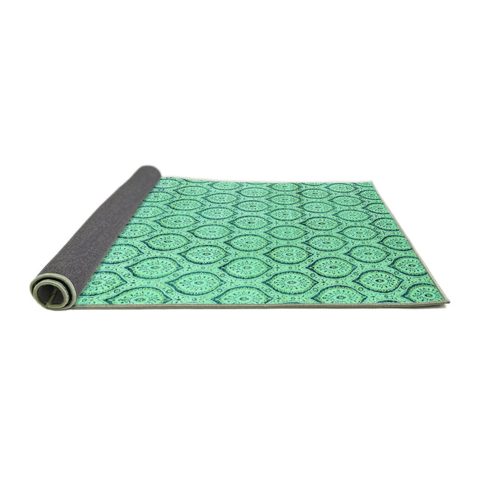Sideview of Abstract Turquoise Modern Rug, abs2854turq