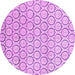 Round Machine Washable Abstract Purple Modern Area Rugs, wshabs2854pur