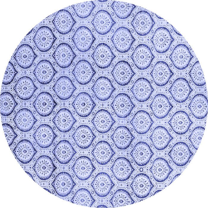 Round Machine Washable Abstract Blue Modern Rug, wshabs2854blu