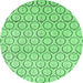 Round Abstract Emerald Green Modern Rug, abs2854emgrn