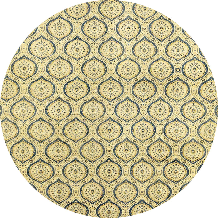 Round Machine Washable Abstract Brown Rug, wshabs2854
