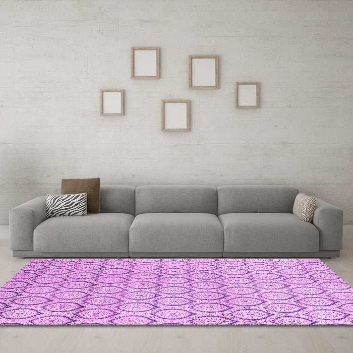 Machine Washable Abstract Purple Modern Area Rugs in a Living Room, wshabs2854pur