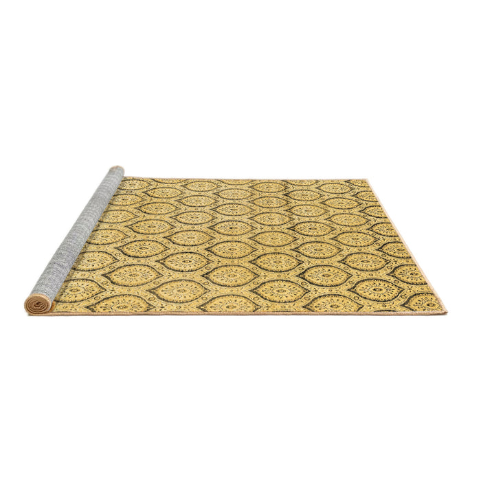 Sideview of Machine Washable Abstract Brown Modern Rug, wshabs2854brn