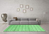 Machine Washable Abstract Emerald Green Modern Rug, wshabs2854emgrn