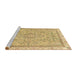 Sideview of Machine Washable Abstract Cinnamon Brown Rug, wshabs2855