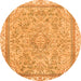 Round Abstract Orange Modern Rug, abs2855org