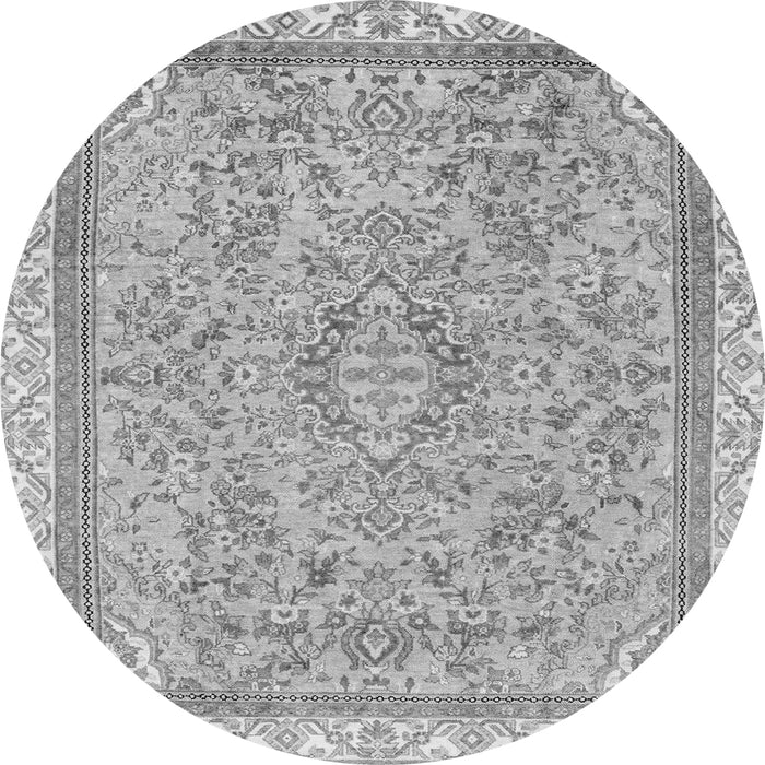 Round Machine Washable Abstract Gray Modern Rug, wshabs2855gry