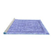 Sideview of Machine Washable Abstract Blue Modern Rug, wshabs2855blu